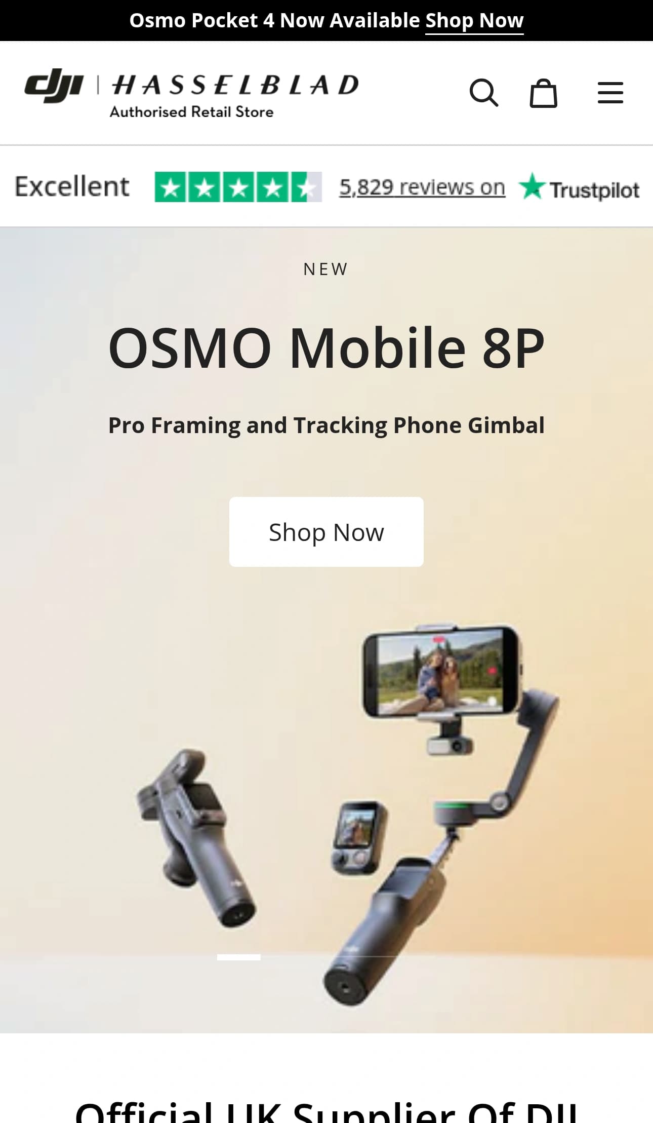 DJI Hasselblad mobile screenshot